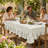 100% Linen Solid Tablecloth with Ruffle Edge-423179689