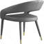 Ensemble de 2 chaises de salle à manger modernes en similicuir, pieds en bois avec embouts dorés