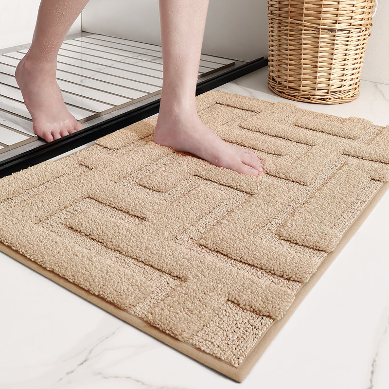 Non-Slip Bath Rug, 16" L x 24" W, Khaki
