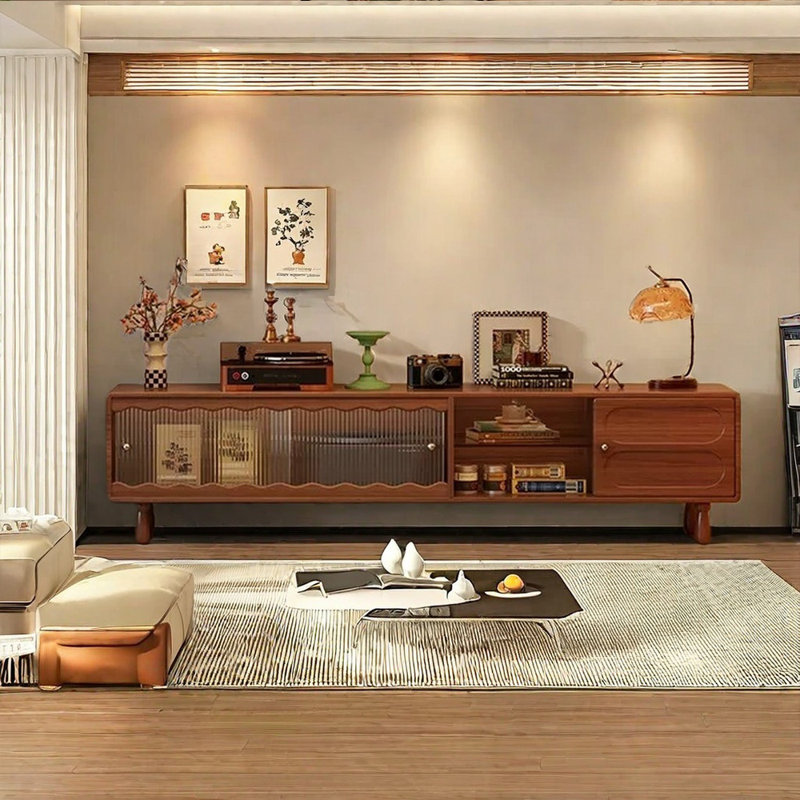 Retro solid wood living room TV cabinet
