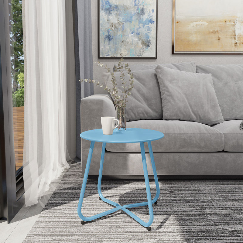 Tray Top End Table, Grey Blue