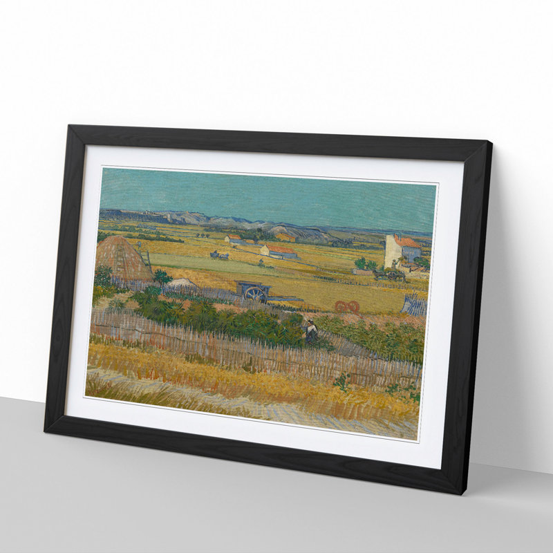 The Harvest by Vincent Van Gogh - Picture Frame Painting, Black, 36cm H x 48cm W x 2cm D