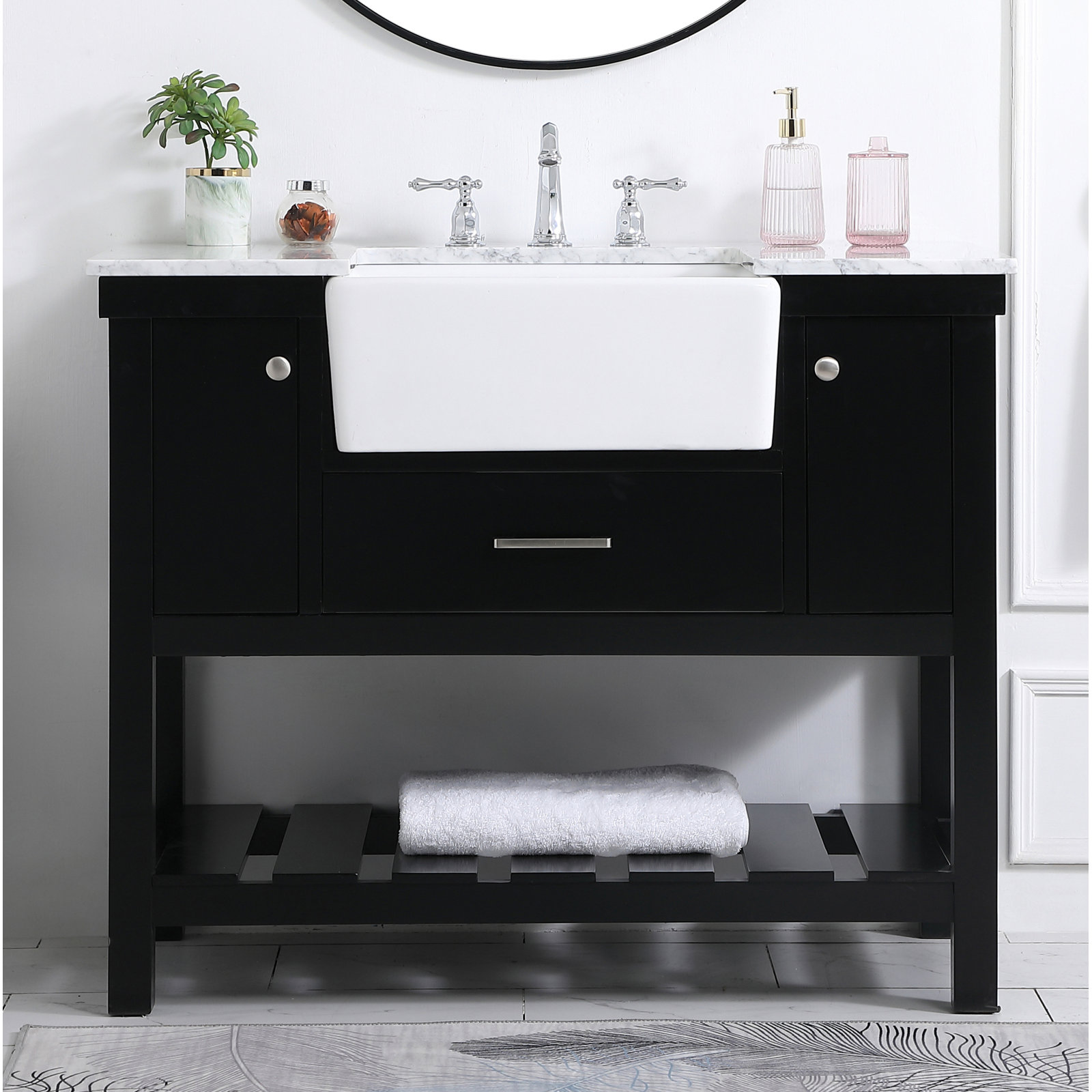 Pelaghia 42'' Single Bathroom Vanity, Black