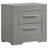 Pierce Grey High Gloss 2-drawer Nightstand Bedside Table-675765752