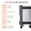 Warmlite WL43003YDT 7 Fin Oil Filled Radiator with Adjustable Thermostat and Overheat Protection, 1500W, Dark Titanium