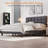 Tyseana Contemporary Modern Upholstered Platform Bed with Adjustable Headboard-437408621