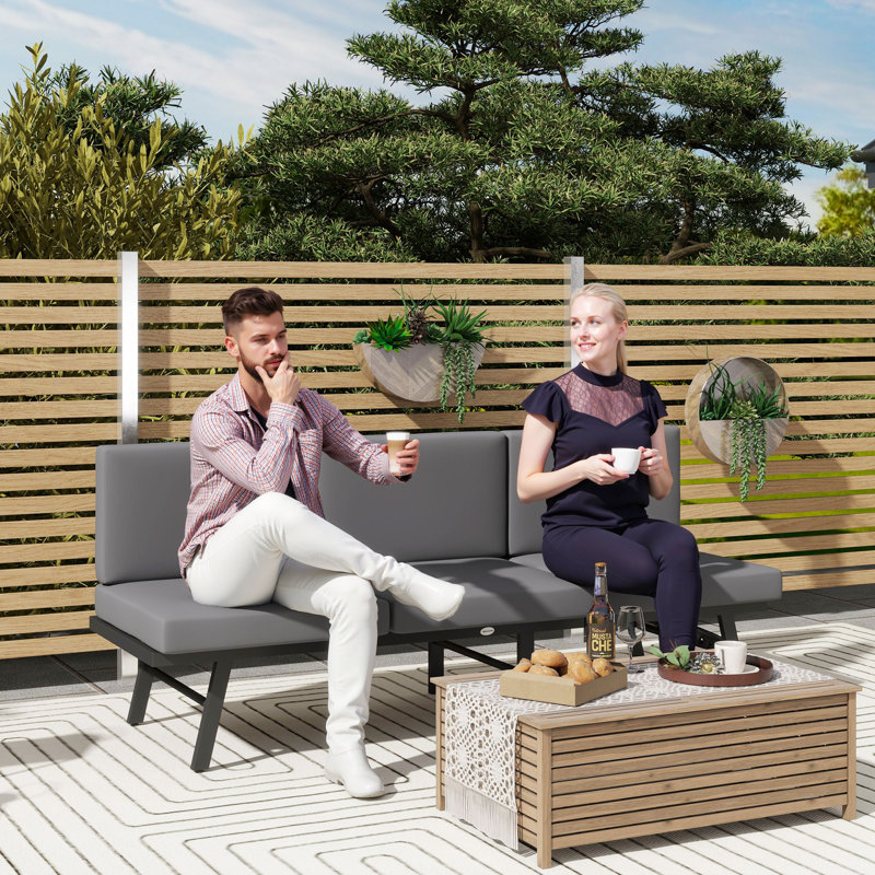 Causeuse d'extérieur 3-en-1 avec table pliante