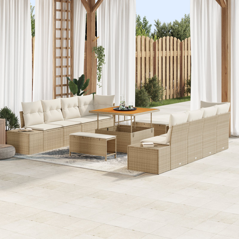 184cm Wide Patio Sofa with Cushions