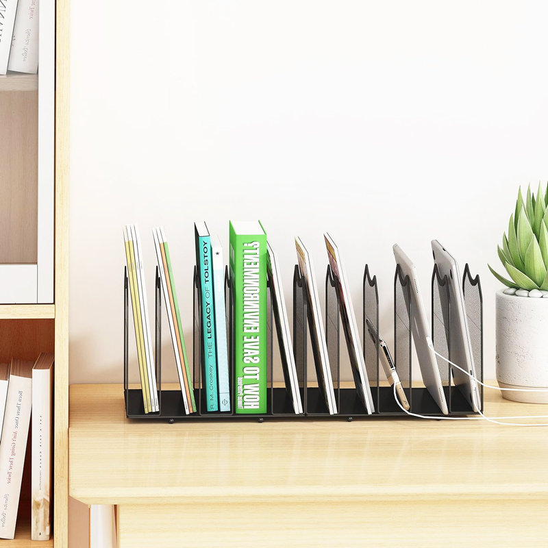 5-Section Mesh Desktop File Sorter Organizer