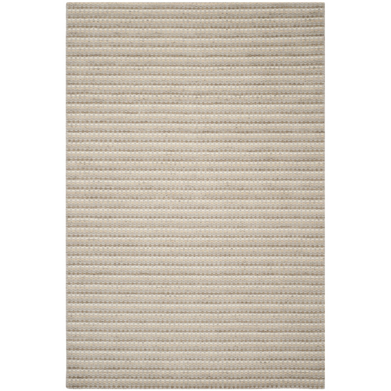 Tapis ivoire en laine tissé à la main Morano, Rectangle 6 pi x 9 pi