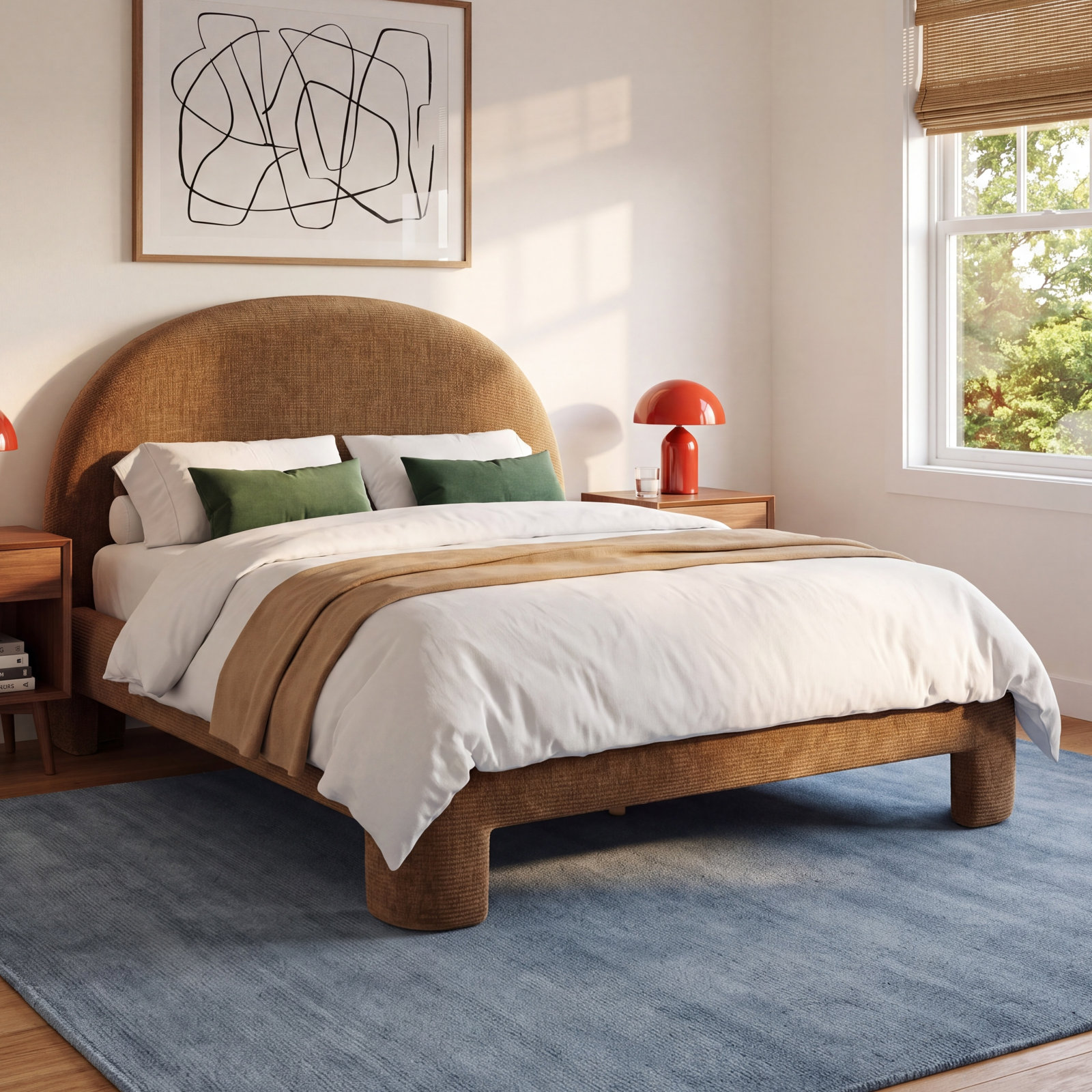 Mila Platform Bed, Queen, Brown