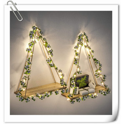 Halima 2 Piece Wood Bracket Shelf