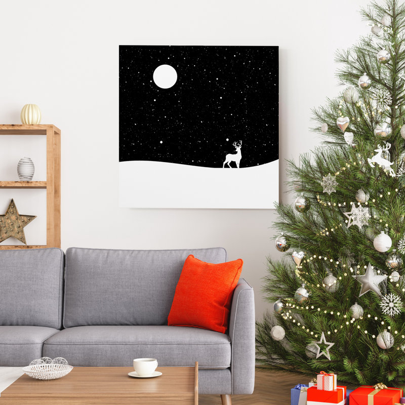 Reproduction d’art sur toile tendue avec châssis nocturne étoilé, H 16 po x l 16 po x P 1 po