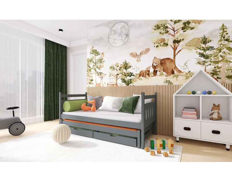 Turaco 90 X 190cm Standard with Storage Included with Trundle Included, Graphite