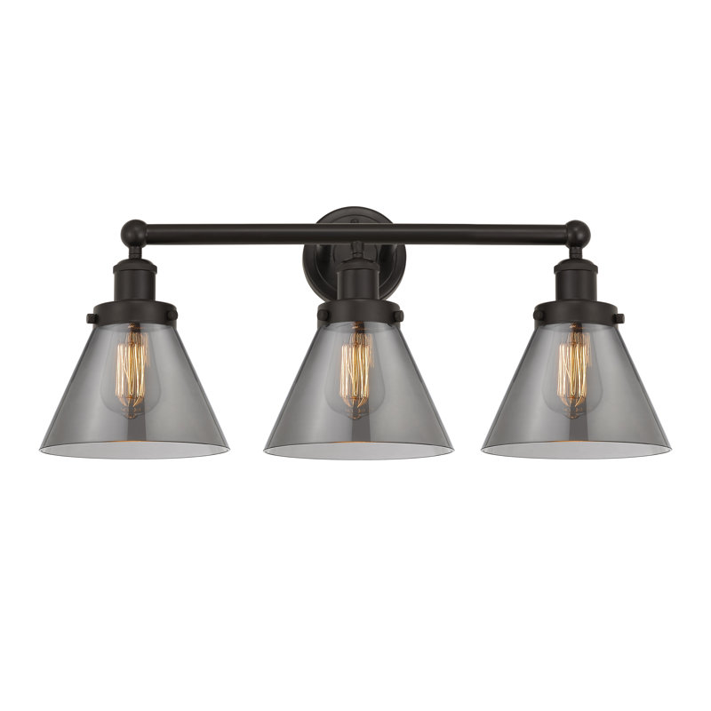 Éclairage pour meuble-lavabo à intensité variable 3 lumières Aritzy, Plaqué couleur fumée, Bronze huilé