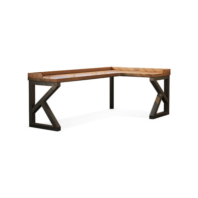 Walnut L-Shaped Solid Wood  desk