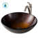 Glass Circular Vessel Bathroom Sink with Faucet