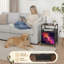 Table de chevet 2 tiroirs avec station de charge, table de chevet avec ports USB et amp; Table de chevet ouverte noire Outlets avec impression de l'espace nébuleux cosmique vibrant