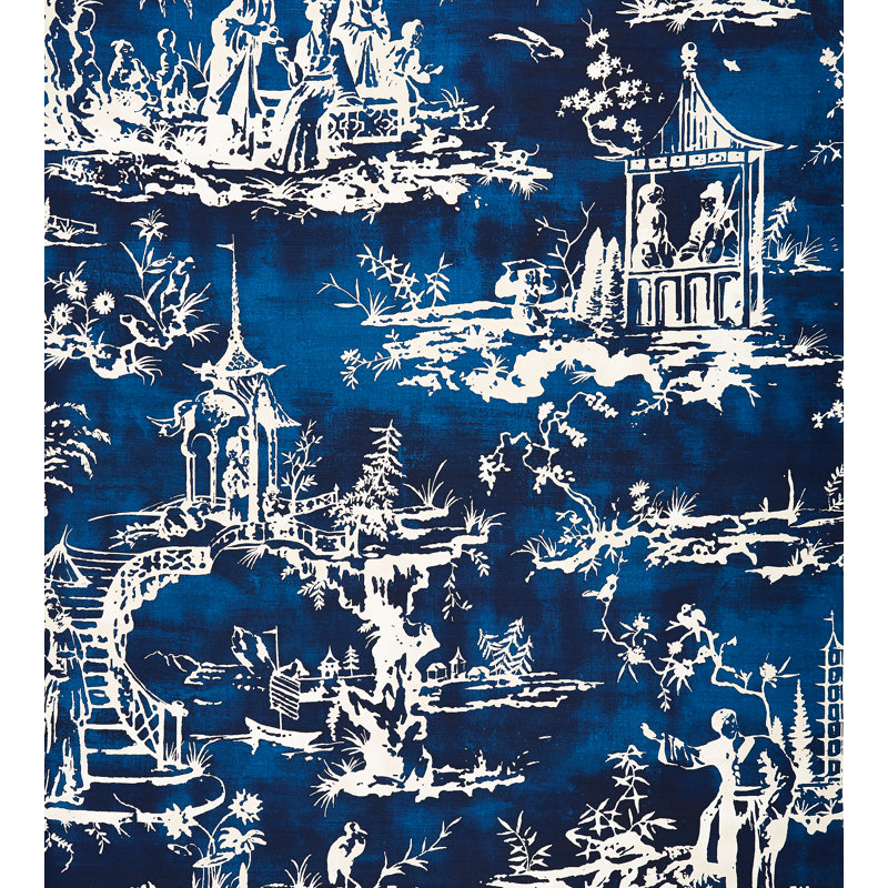 Oriana Summer Palace Fabric, Indigo