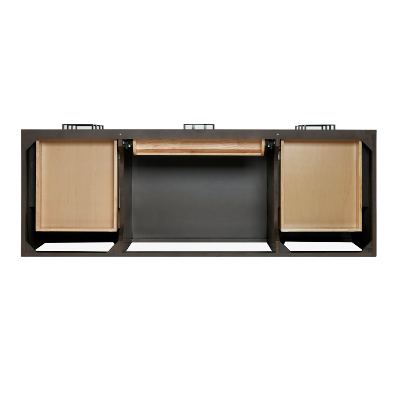 Osoria 60'' Solid Wood Single Bathroom Vanity Base Only, Base Cabinet without Top, Brown Oak