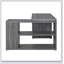 Bureau en L avec tiroirs et tablettes, gris vieilli