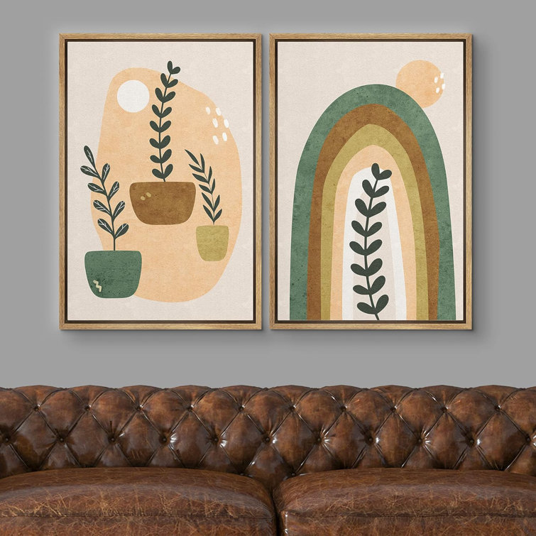 IDEA4WALL Mid Century Modern Boho 2 - Pieces | Wayfair