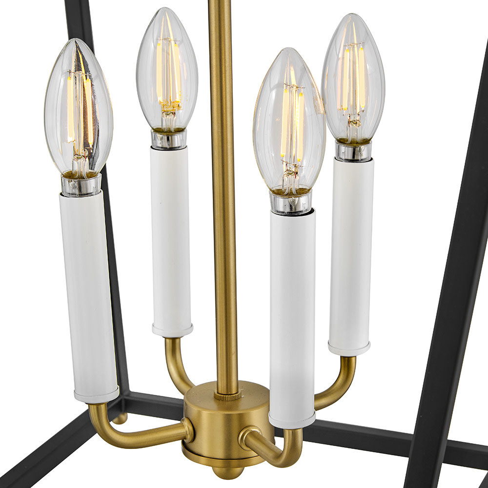 Dimmable 4-Light Pendant, 25" H x 16" W x 16" D