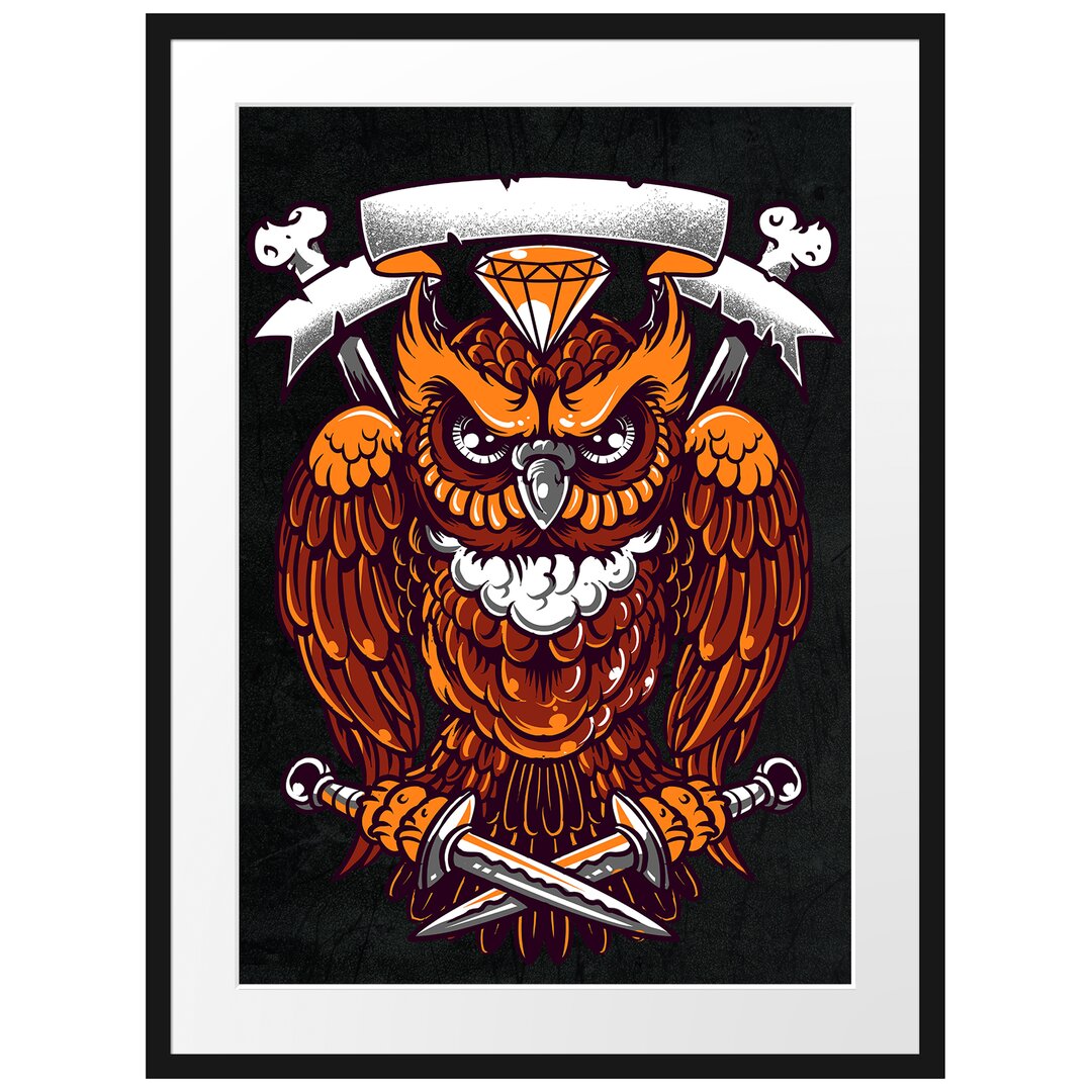 Gerahmtes Poster Rogue Owl Black