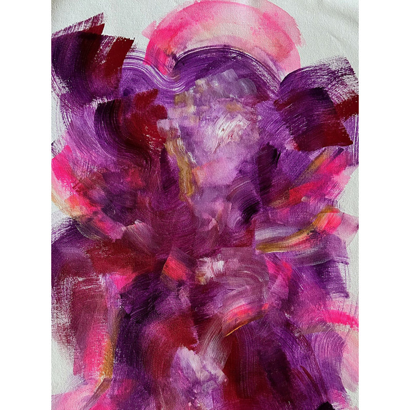 «Lord Ganesha», peinture à l'huile abstraite sur toile par Charulata Sridhar - Art mural spirituel moderne pour Boho Yoga