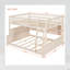  Lit superposé double au-dessus de grand lit double 83,7 po avec conception convertible 2-en-1 - structure en bois robuste avec lumières DEL et panneau perforé - capacité de 600 lb - Beige-2049008641