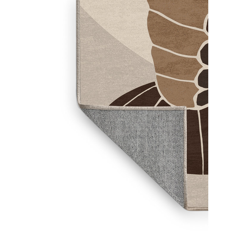 Tapis beige chic et luxueux lavable à la machine Elkton Tail, 4x6
