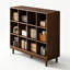 Bibliothèque standard moderne en bois massif noyer foncé-1686816255