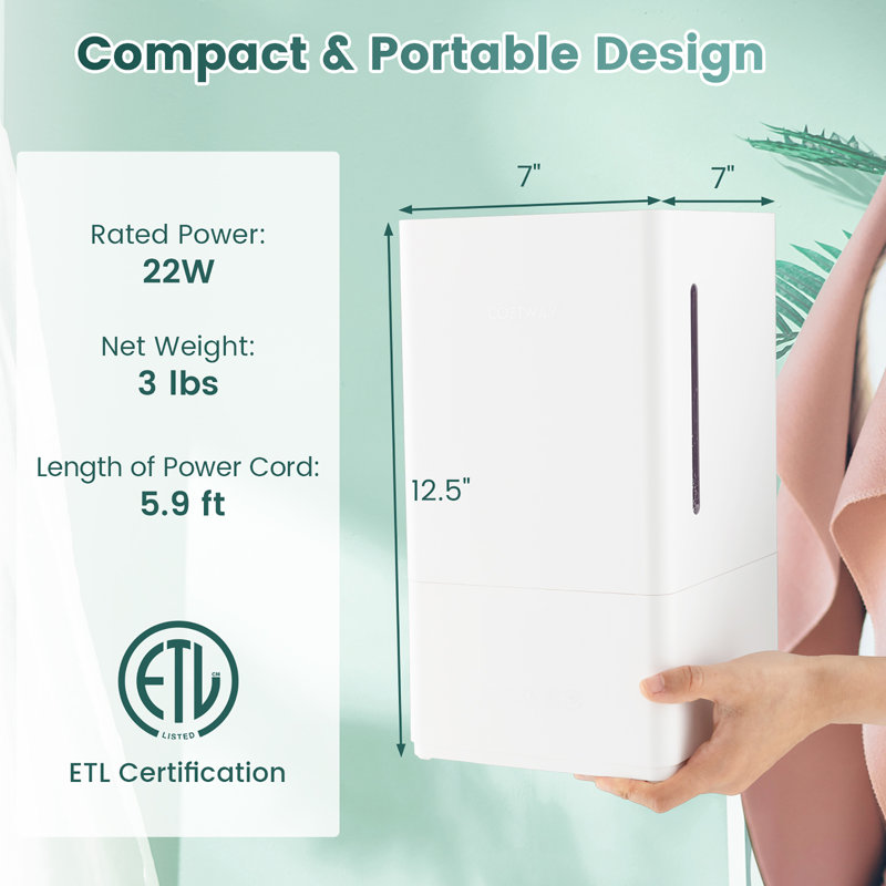 1 gallon Humidificateur ultrasonique à brume fraîche