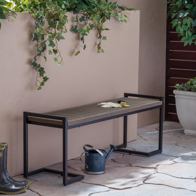 Industrial Wood And Metal Furniture Bench - Gray Finish, Iron Black 15.32"D X 55.14"W 19.82"H Style For With Legs In Black, 55.14"X15.32"X19.82 by 17 Stories