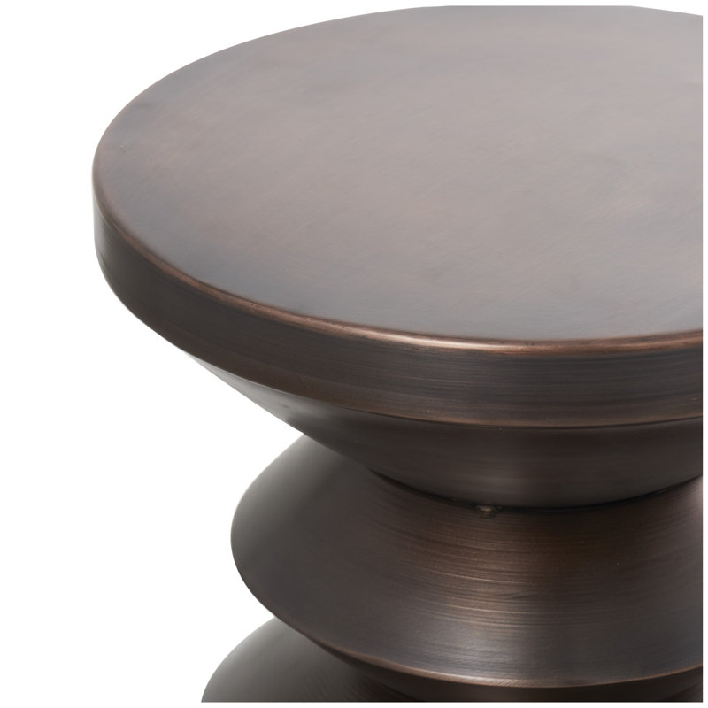 Table d'appoint Belana, Cuivre, H 18,25 po x l 14,3 po x P 14,1 po