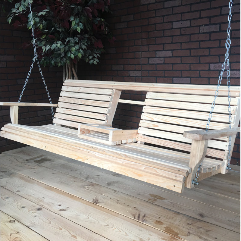 Mahowny 3 Person Porch Swing, Natural