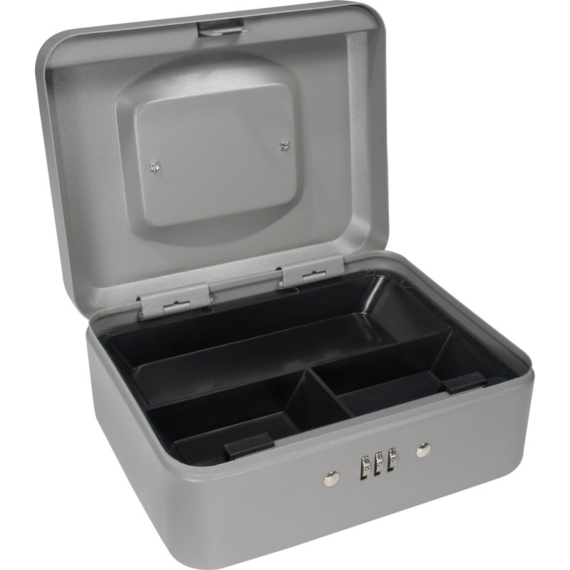 8" CASHBOX W COMBINATION LOCK GREY