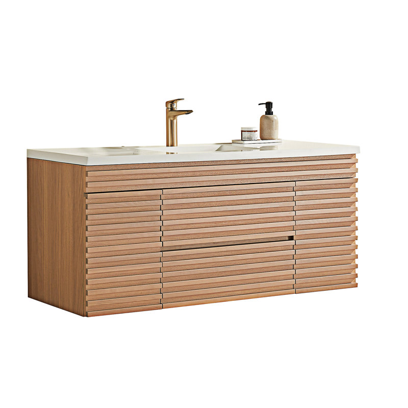 Meuble-lavabo mural simple avec lavabo en céramique
