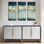 3 toiles d'art murales dorées, thème abstrait, l 15 po x H 35 po, bleu foncé et bleu sarcelle, toile, 3, 15 po 35 po, bleu sarcelle, création-1082957024