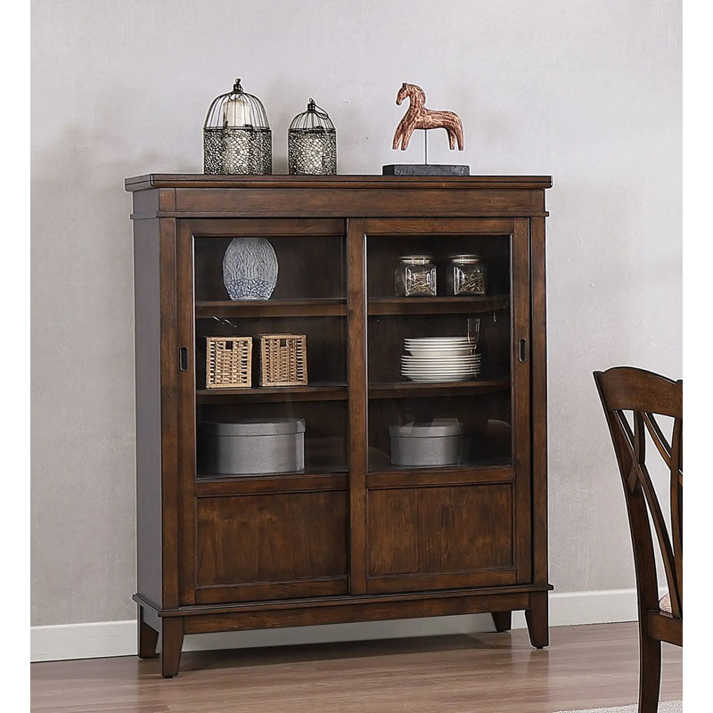 Carlyssa 58" Storage Cabinet with Sliding Glass Doors