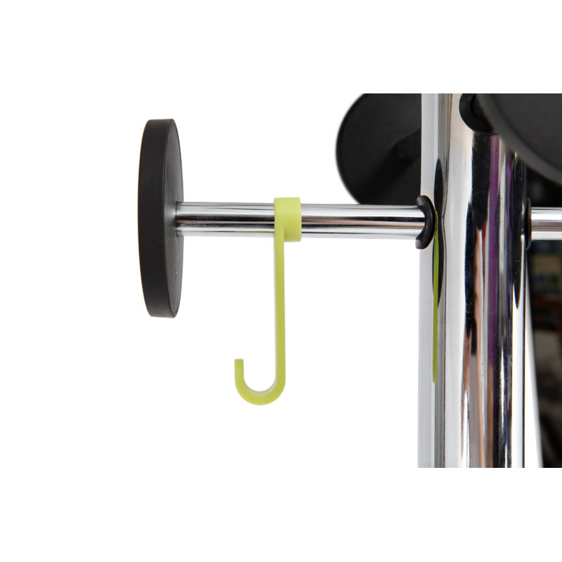 Polished Chrome Freestanding Coat Rack with Umbrella Stand