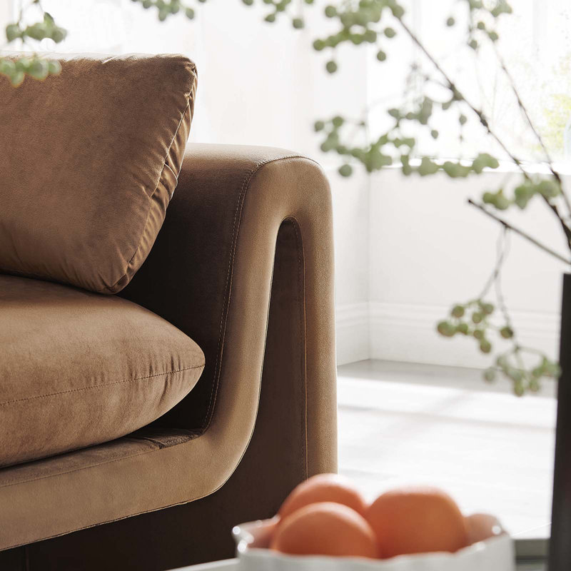 Waverly Sofa, Brown Velvet