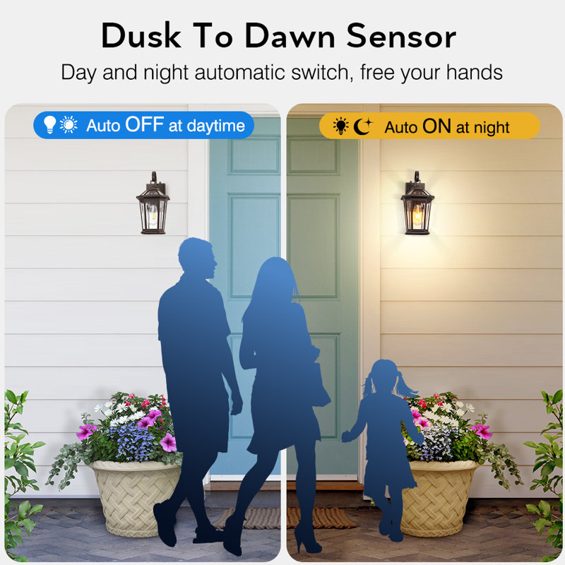 Dusk to Dawn Outdoor Wall Lights, Exterior Light Fixture Wall Mount for House, Oil Rubbed Bronze