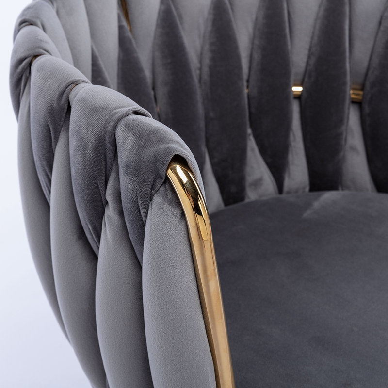 Dorchester Velvet Upholstered Side Chair,Upholstered dining room chair,dinning chair,kitchen chair, Gray