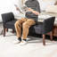 Banc de bout de lit avec capitonnage à boutons, banc d'entrée de chambre rembourré avec accoudoirs et pieds en bois massif pour la chambre à coucher, blanc crème-105707287