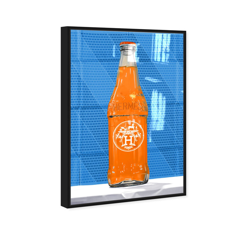 Oliver Gal Vibrant Orange Revival Fashion and Glam - Hand-Applied Glass Coat Framed Canvas Art, 45" H x 30" W, Silver