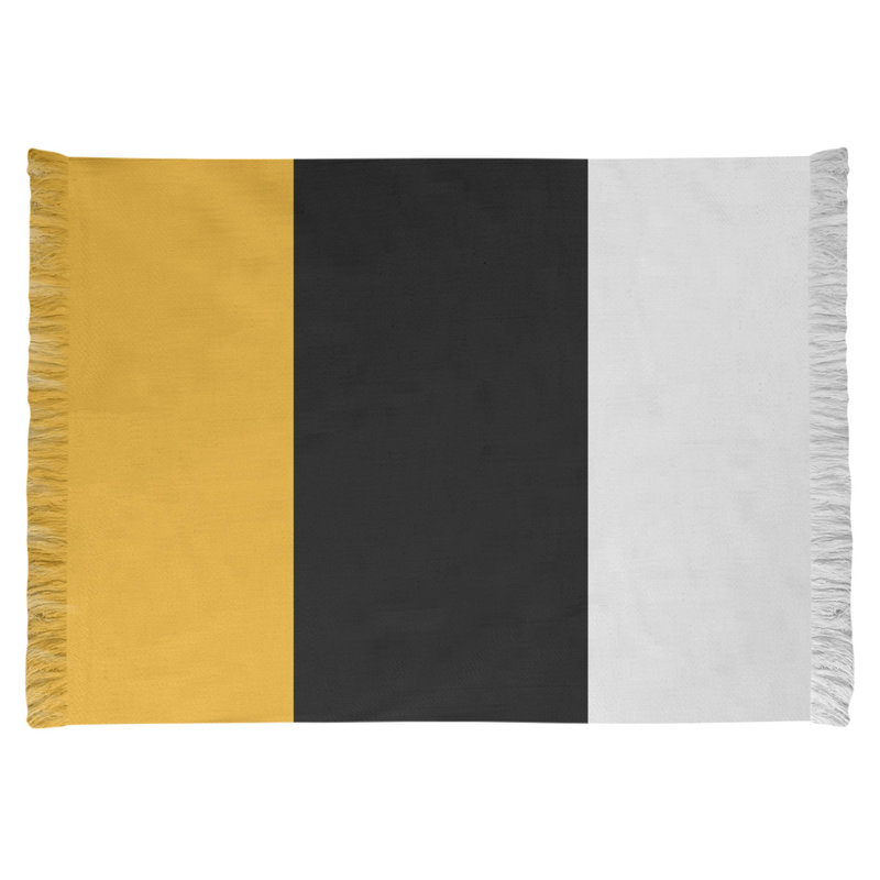 Tapis à rayures 4,6 pi x 5,5 po, zone dorée/noire
