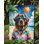 Bouvier bernois avec drapeau de jardin