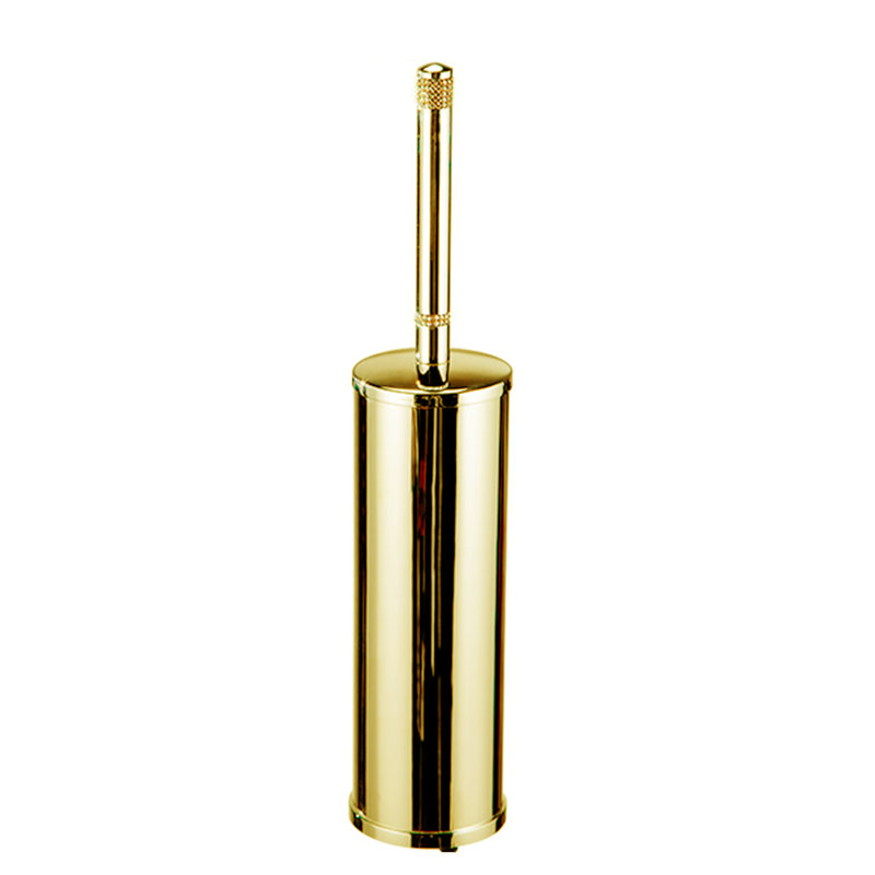 Brosse de toilette et porte-brosse en métal 16 po Zenor, Or poli