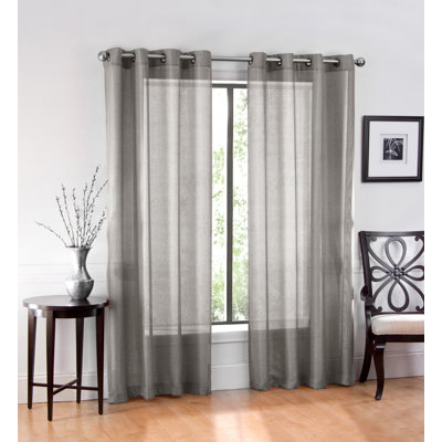 Meyersdale Elegant Solid Sheer Grommet Curtain Panels